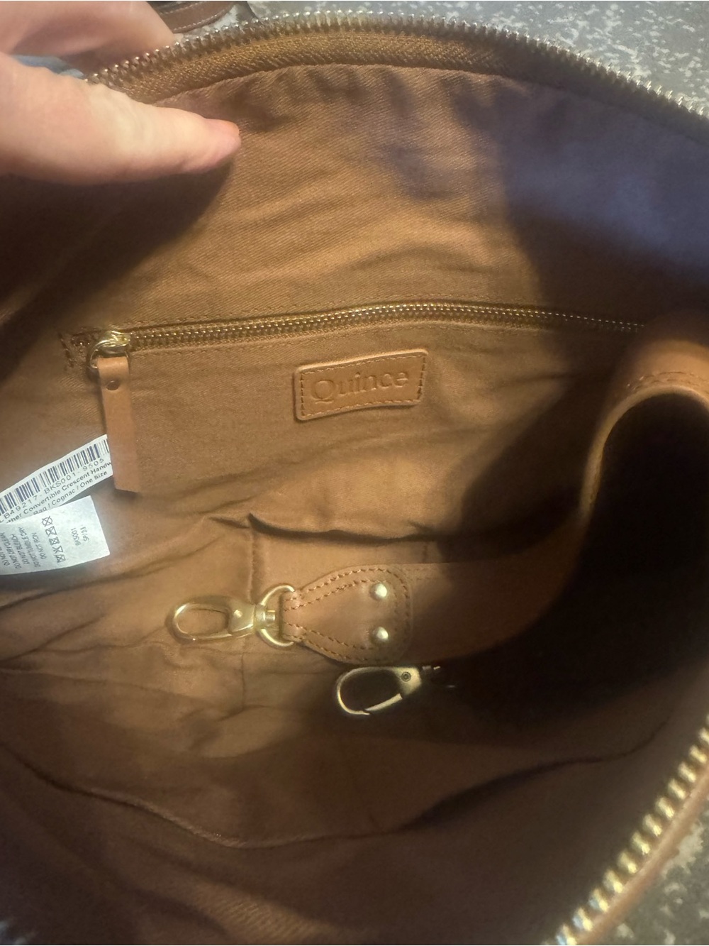 Quince large tote Woven Crossbody Bag in Brown NWOT - Picture 3 of 4